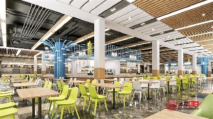 合肥瑤海區(qū)食堂設計裝修效果圖